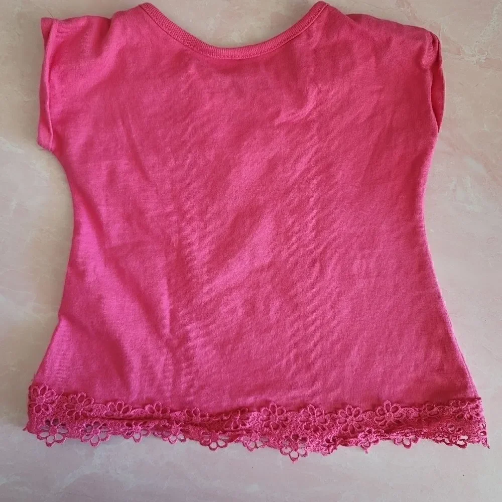 Hot pink floral lace top
